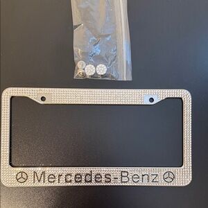 ✨Rhinestone Mercedes Benz license plate frame✨